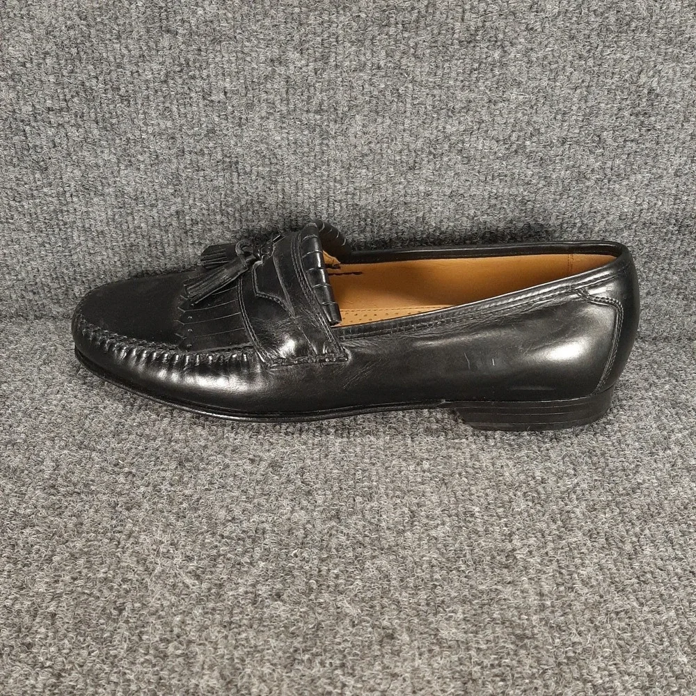 Johnston & Murphy Leather Tassel Loafers Mens US 9.5 Black  15-0835  EUC